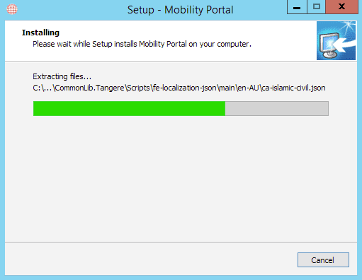 Workplace Manager Installing Screen